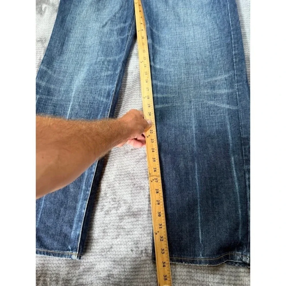 Lifted Research Group Mens‎ Blue Jeans Denim Medium Wash Embroidered 36x34 Y2K